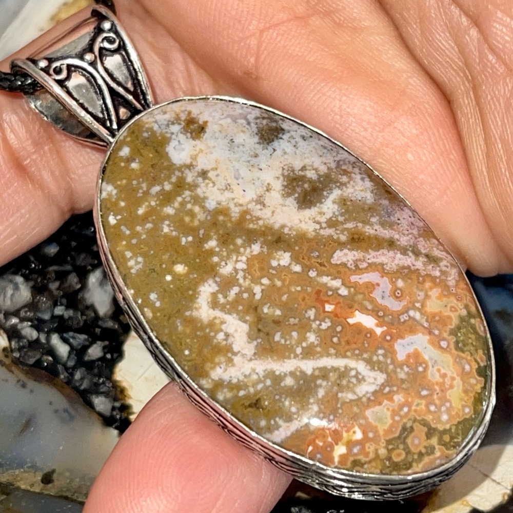 Beautiful Ocean Jasper Pendant 2 1/2”